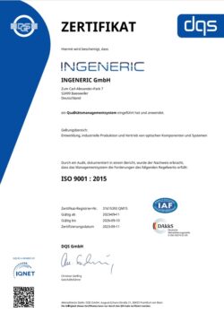 DIN ISO 9001:2015 Zertifikat