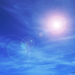 Blauer Himmel mit Sonne