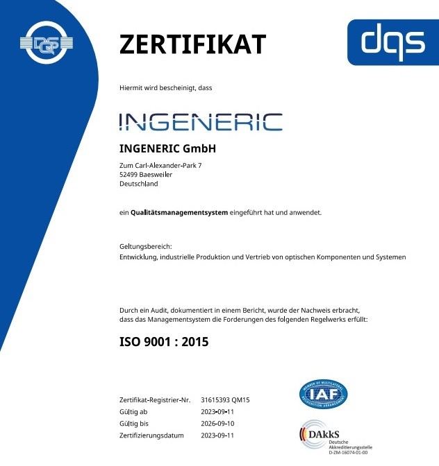 Vorschaubild DIN ISO 9001:2015 Zertifikat